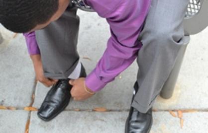 Former DYRS youth ‘Shawn’ was able to successfully transition from commitment to high school completion, college acceptance, workforce readiness and a ‘new beginning’ of his own. Youth preparing for a job interview
